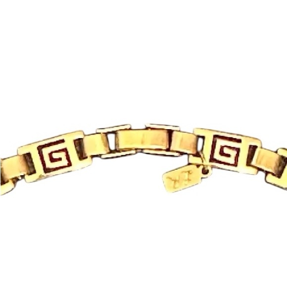 306 Preowned Vintage Greek Design Necklace, Gold Plated - Picture 3 of 3